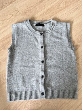 NWOT Zara Grey Button-Front Sweater Vest